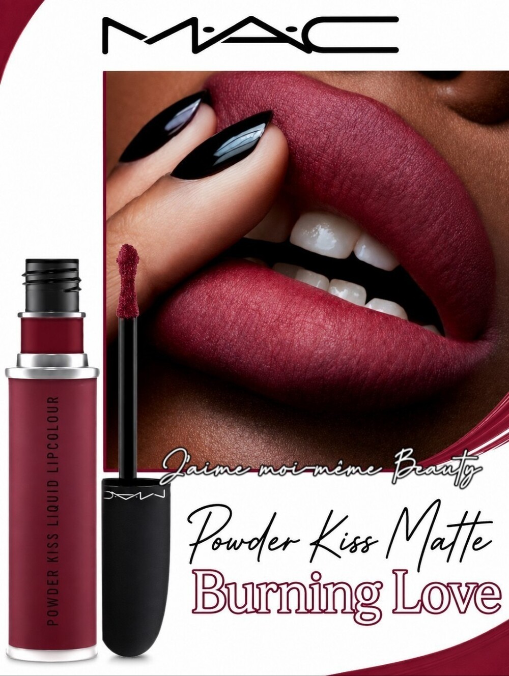 MAC Powderkiss Matte Liquid Lipstick in Burning Love - Berry